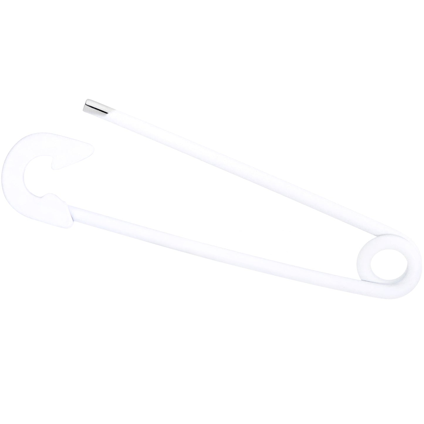 14G White Matte Punk Rock Safety Pin Industrial Barbell 38mm