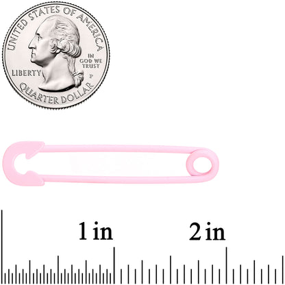14G Pink Matte Punk Rock Safety Pin Industrial Barbell 38mm