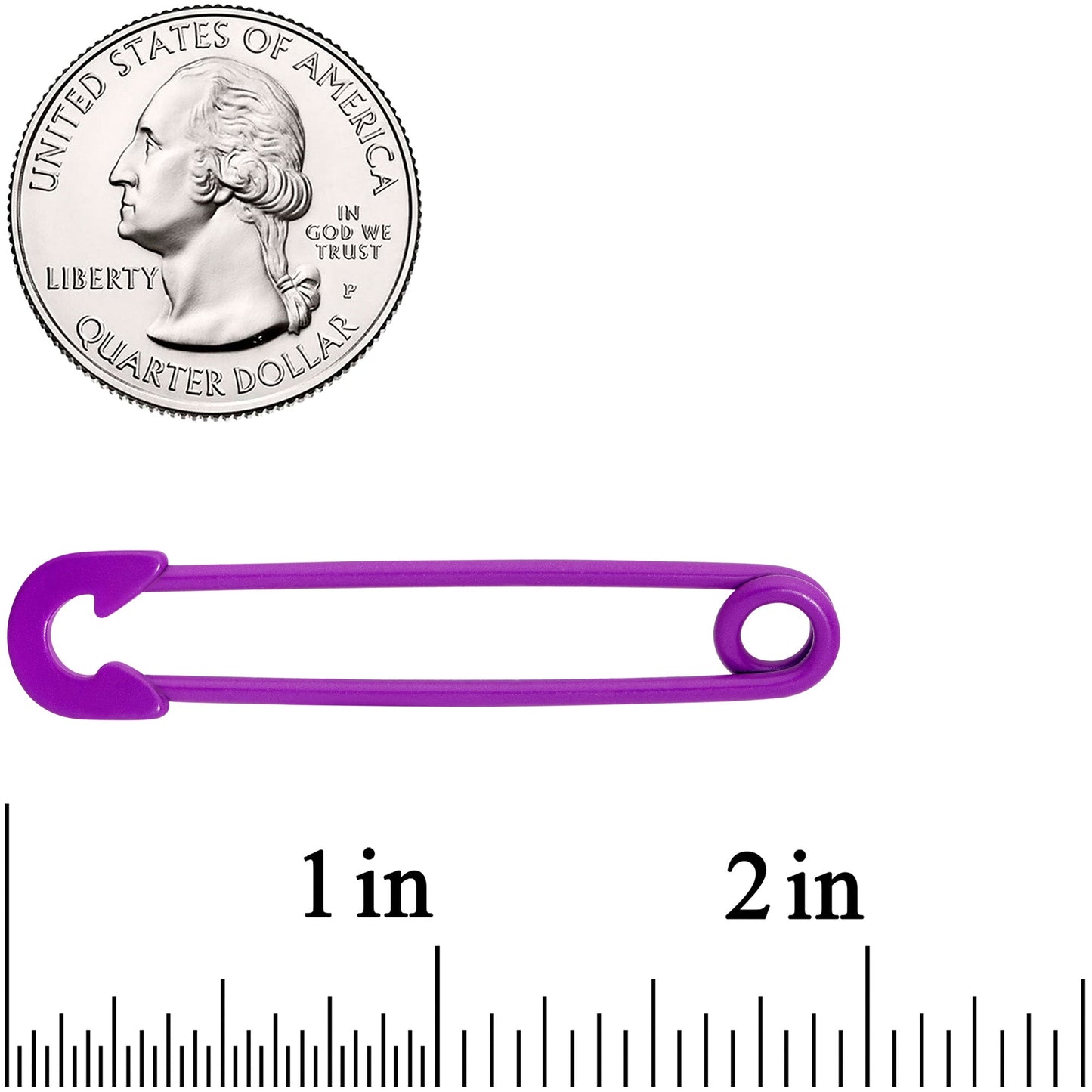 14G Purple Matte Punk Rock Safety Pin Industrial Barbell 38mm