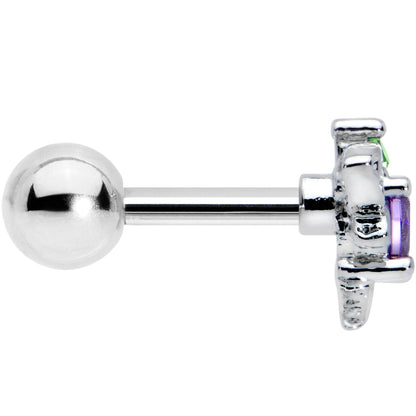 16G 1/4 Green Purple Gem Dragonfly Cartilage Tragus Earring