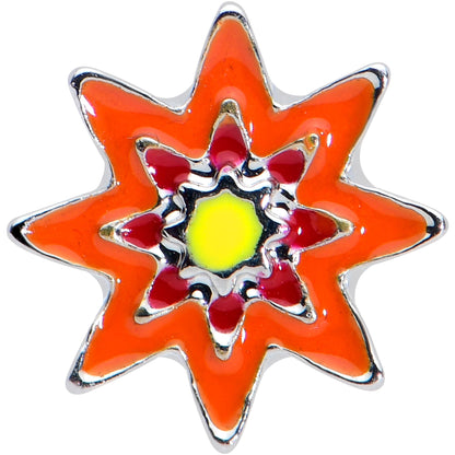 16G 5/16 Red Orange Yellow Fanciful Flower Labret Monroe Tragus