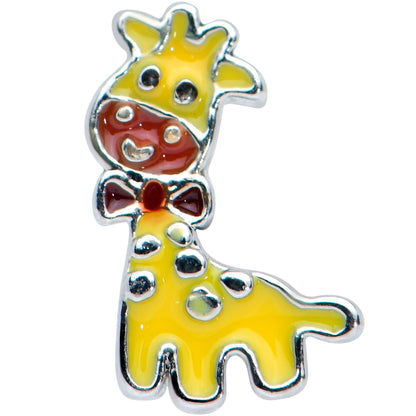 20G 5/16 Bow Tie Yellow Red Giraffe Nose Hoop