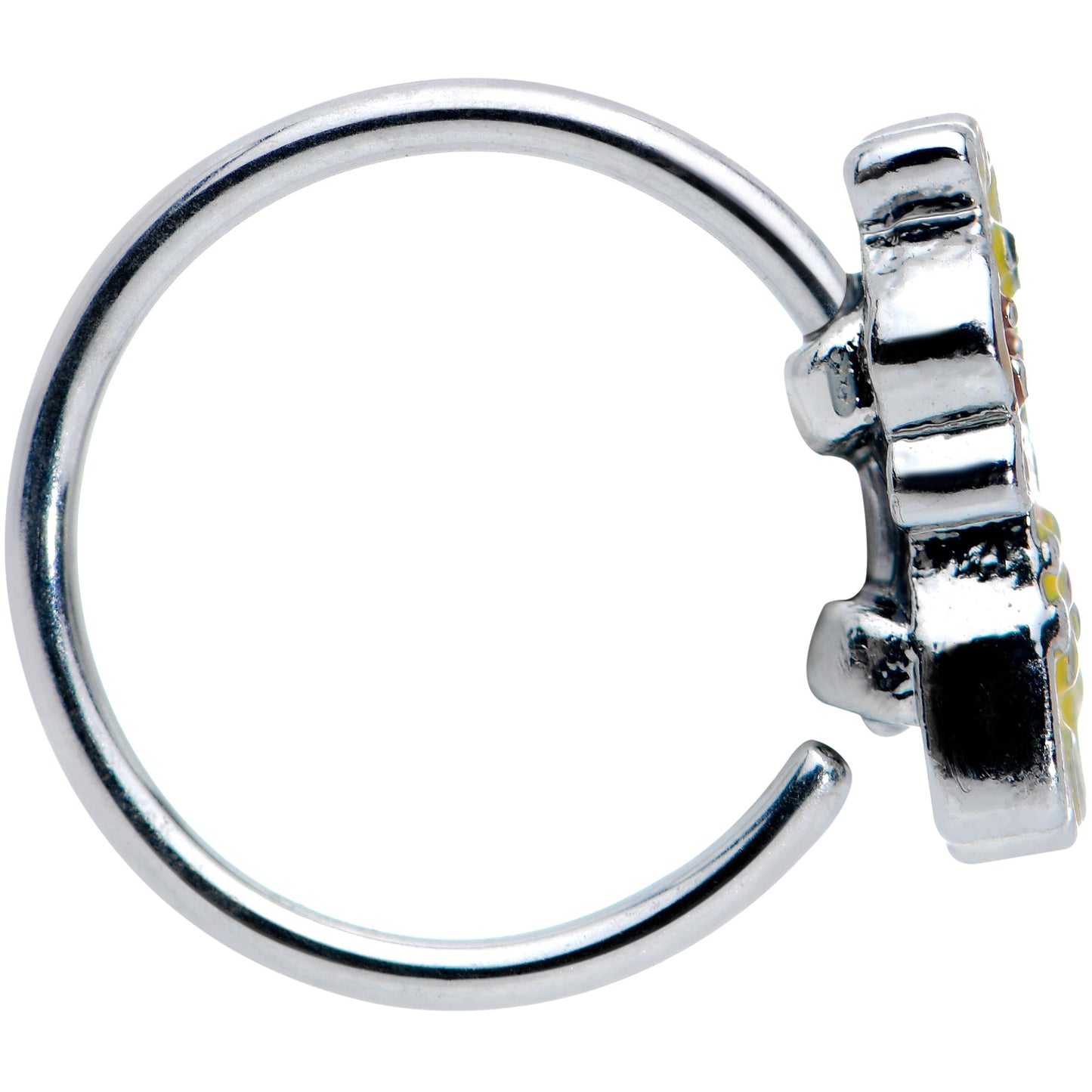 20G 5/16 Bow Tie Yellow Red Giraffe Nose Hoop