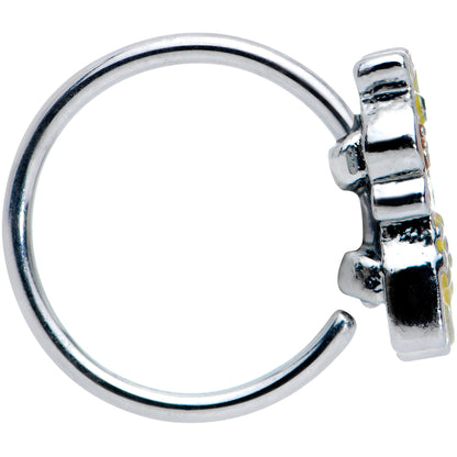 20G 5/16 Bow Tie Yellow Red Giraffe Nose Hoop