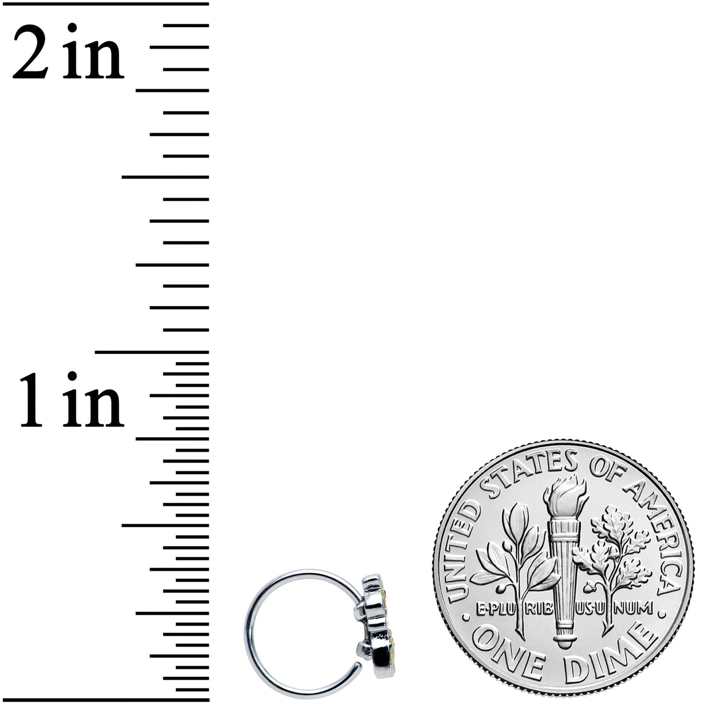 20G 5/16 Bow Tie Yellow Red Giraffe Nose Hoop