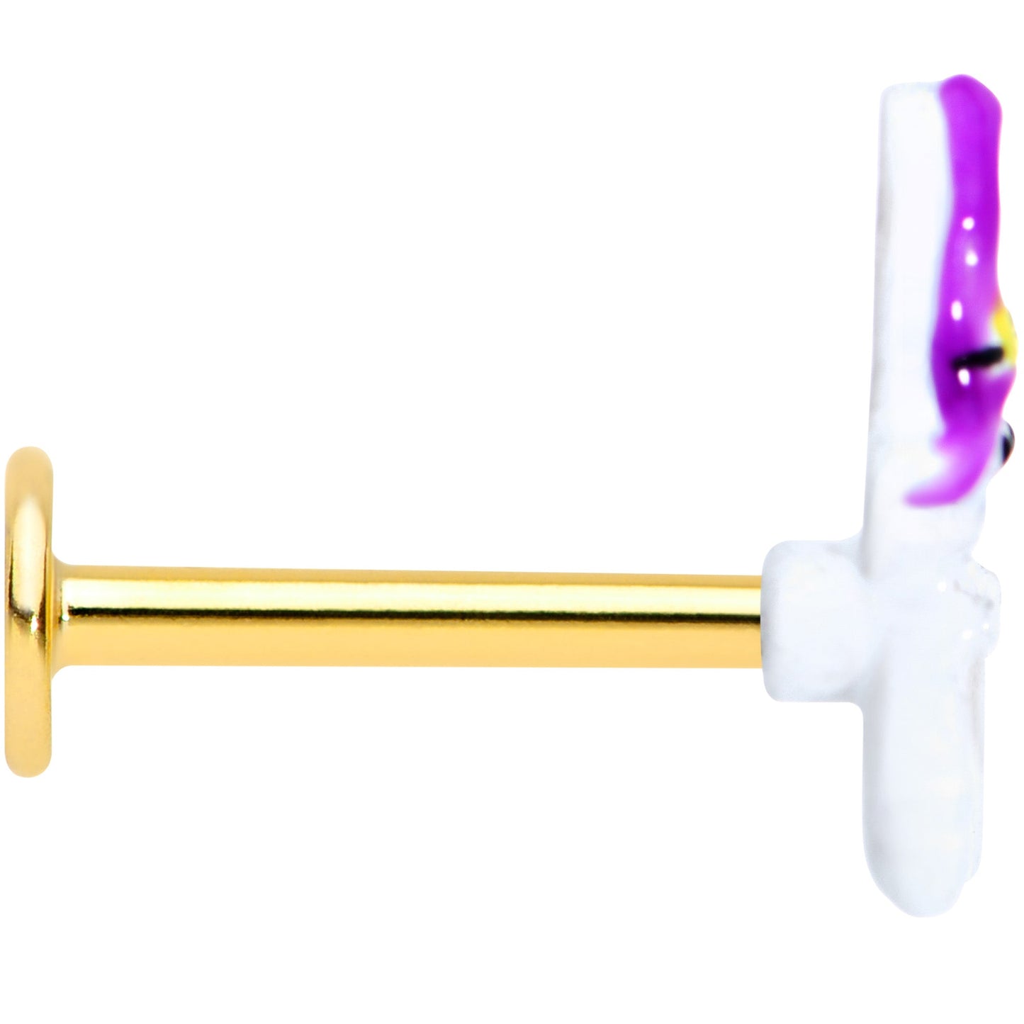 16G 5/16 Gold Tone Ghost Witch Halloween Labret Monroe Tragus