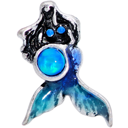 20G 1/4 Blue Synthetic Opal Blue Tail Mermaid Nose Bone