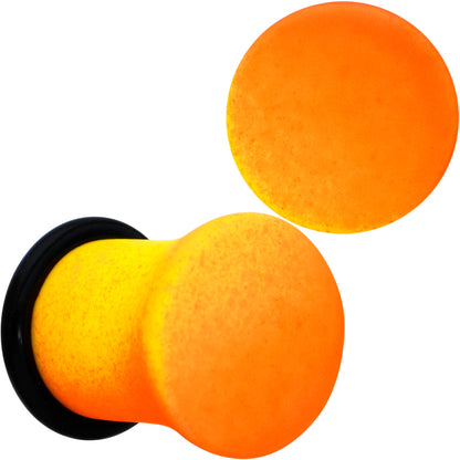 Orange Yellow Ombre Matte Acrylic Single Flare Plug Set Sizes 2mm-12mm