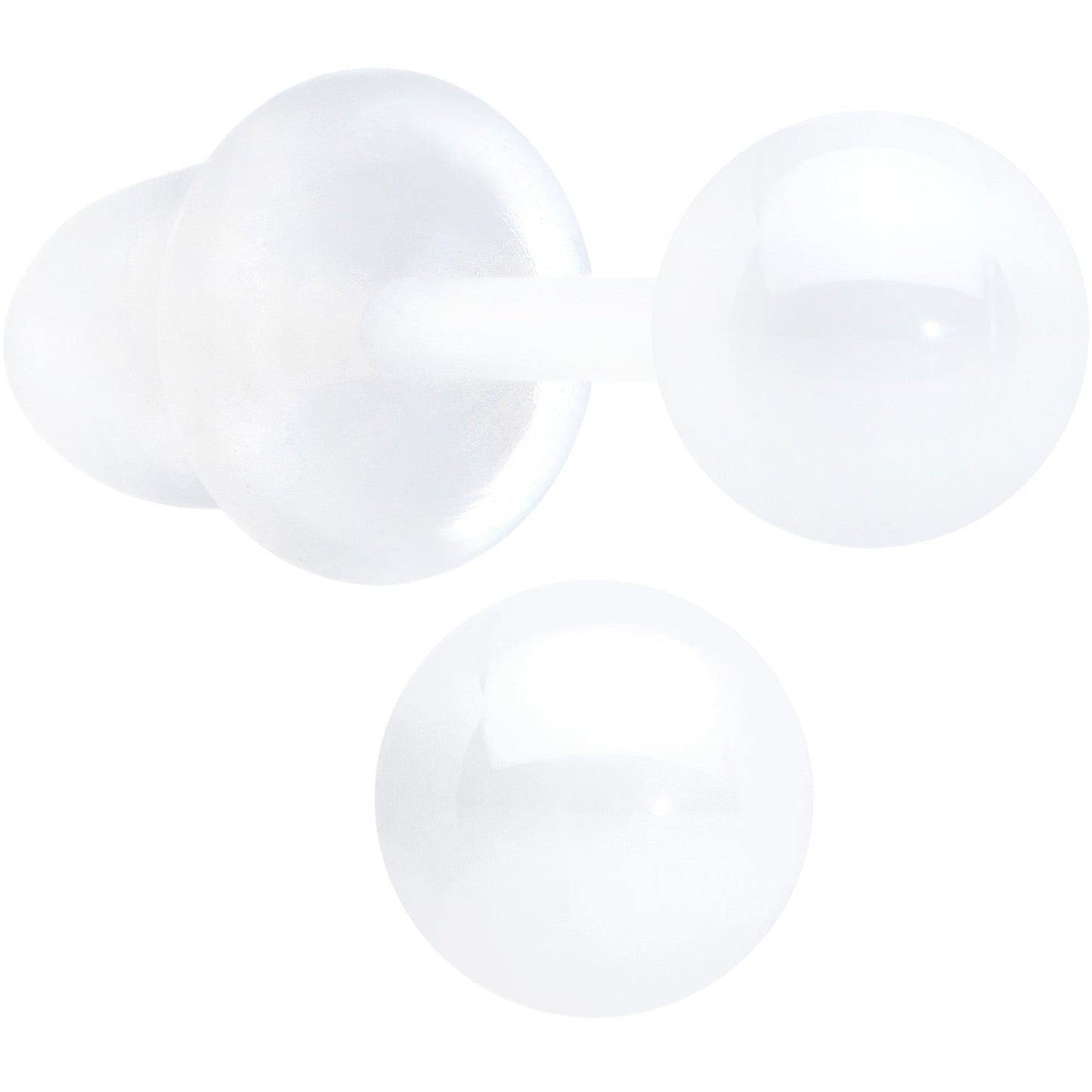 4mm White Ceramic Ball Stud Earrings 18G