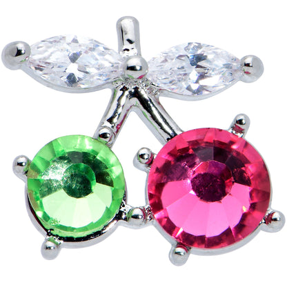 16G 5/16 Red Green CZ Gem Internal Thread Cherries Labret Tragus