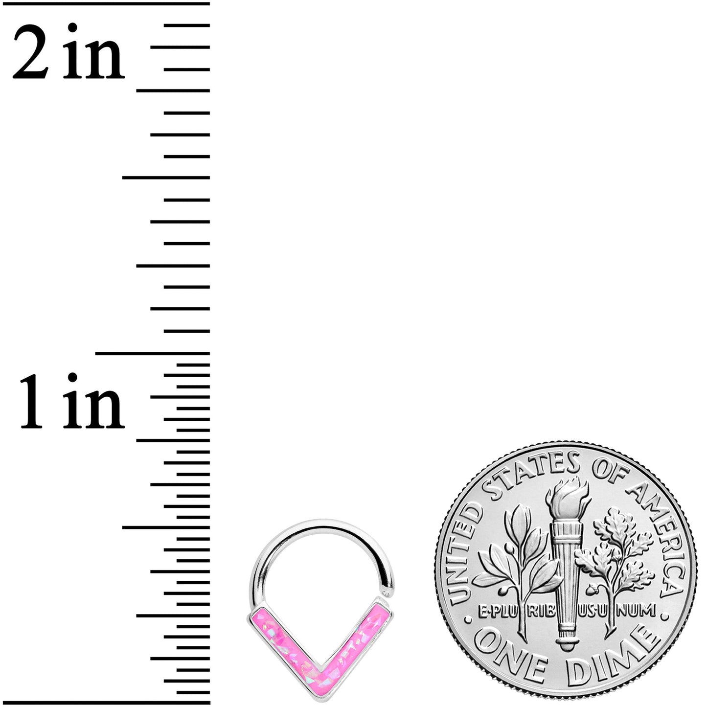 16G 5/16 Pink Faux Opal Chevron Cartilage Closure Ring