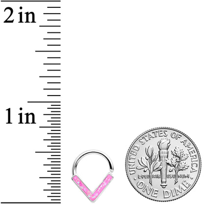 16G 5/16 Pink Faux Opal Chevron Cartilage Closure Ring