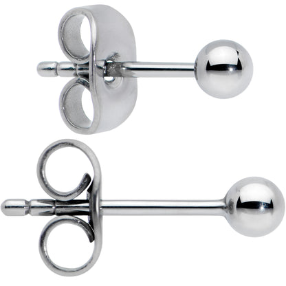 20G 3mm Ball End Grade 23 Titanium Post Stud Earrings