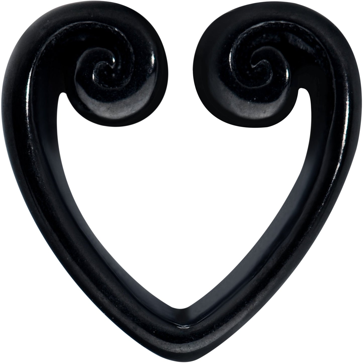 Black Curled Heart Valentines Day Tunnel Plug Set