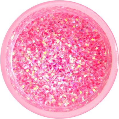 Clear Pink Acrylic Glitter Glam Saddle Plug Set