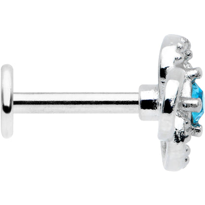 16G 1/4 Blue Gem Celtic Knot Cartilage Labret Monroe Tragus