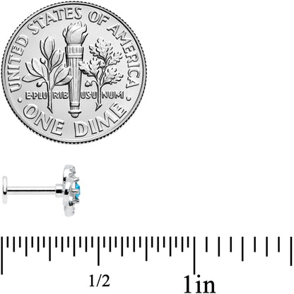 16G 1/4 Blue Gem Celtic Knot Cartilage Labret Monroe Tragus