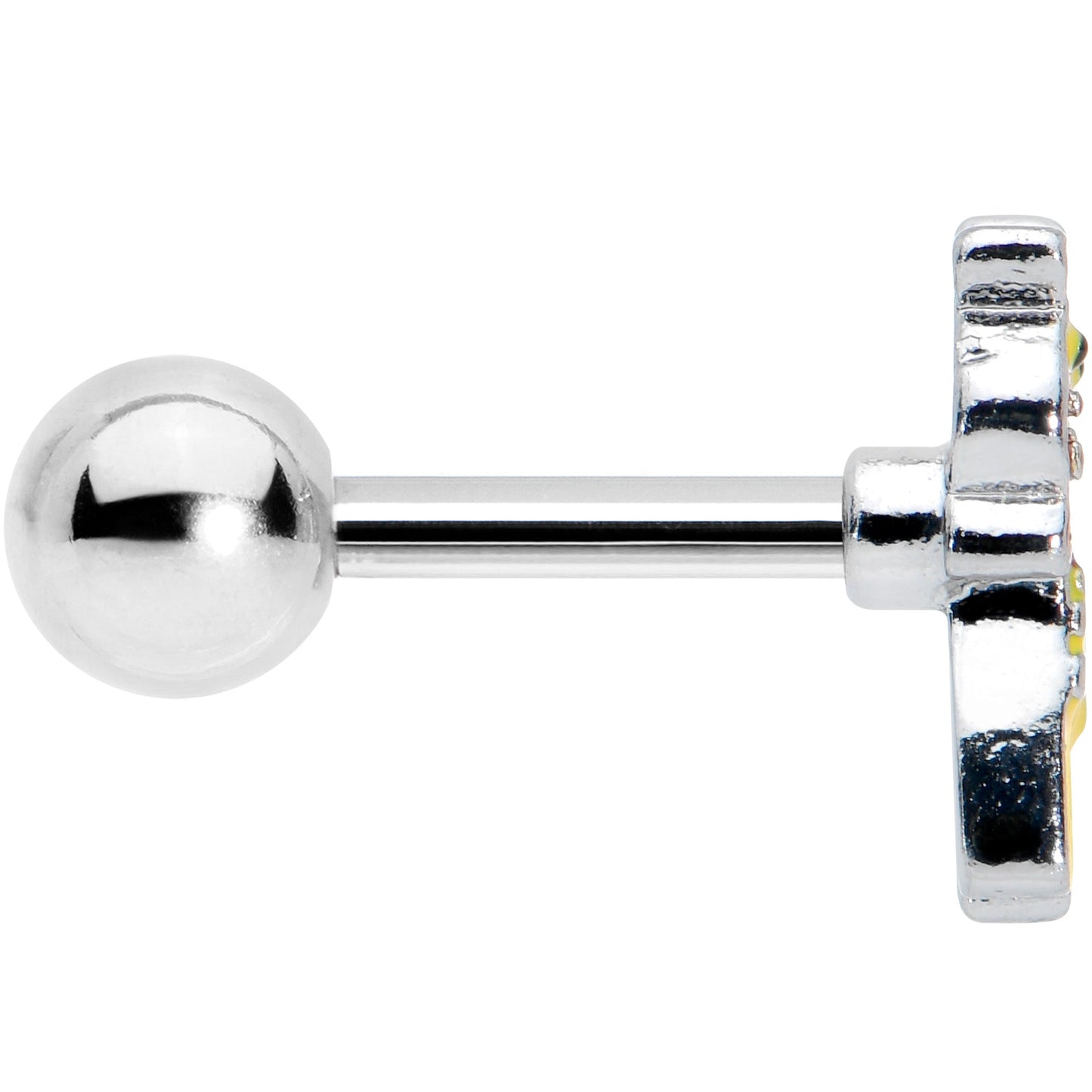 16G 1/4 Bow Tie Yellow Red Giraffe Cartilage Tragus Earring