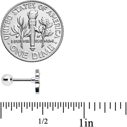 16G 1/4 Bow Tie Yellow Red Giraffe Cartilage Tragus Earring