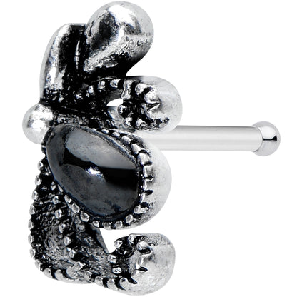 20G 1/4 Black Gem Abstract Bow Nose Bone