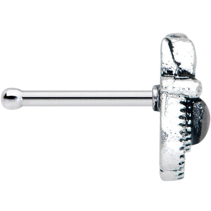 20G 1/4 Black Gem Abstract Bow Nose Bone