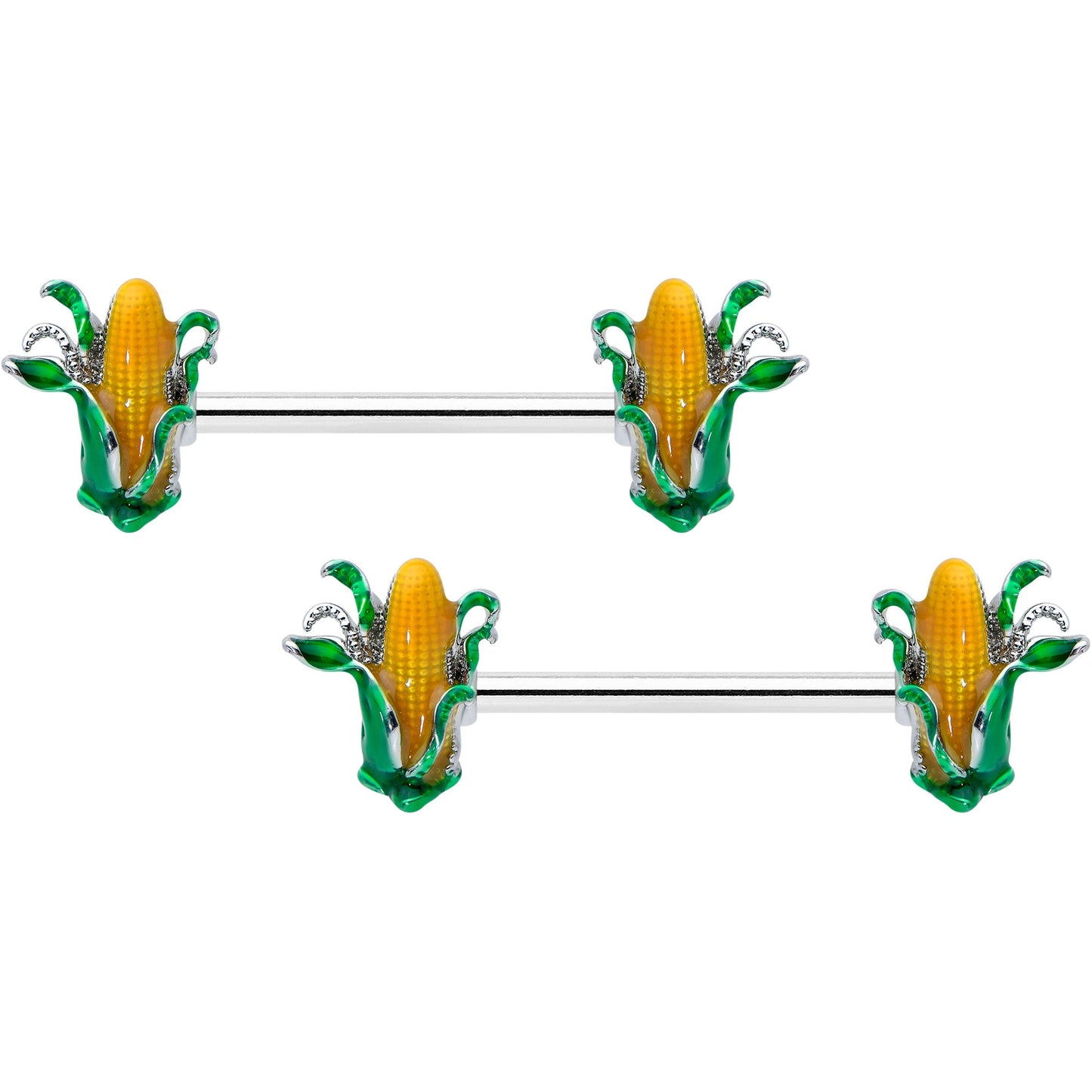 14G 9/16 Corn on the Cob Summer Barbell Nipple Ring Set