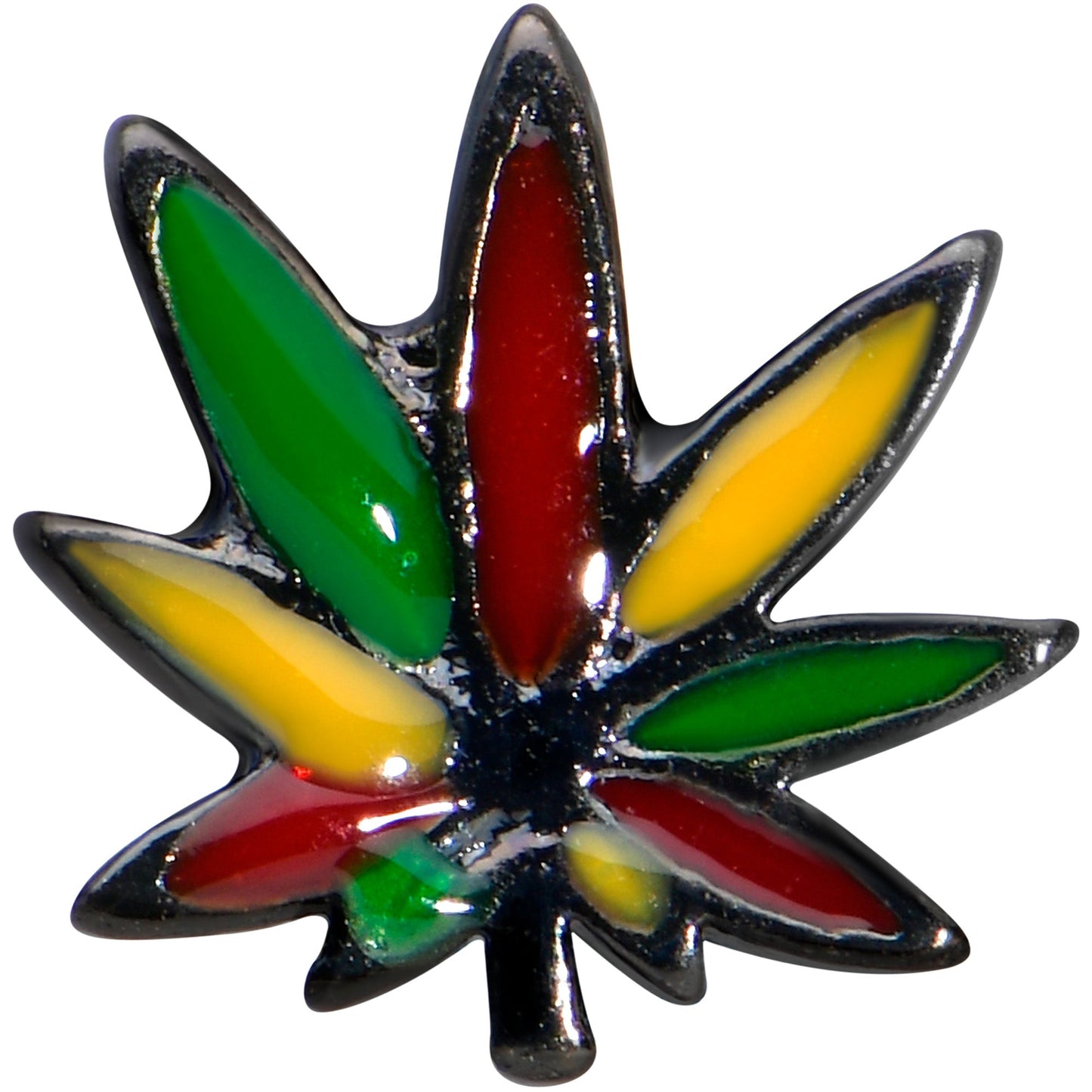 16G 5/16 Black Multicolor Pot Leaf Labret Monroe Tragus