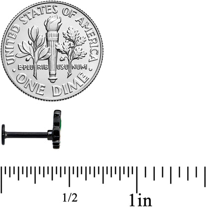 16G 5/16 Black Multicolor Pot Leaf Labret Monroe Tragus