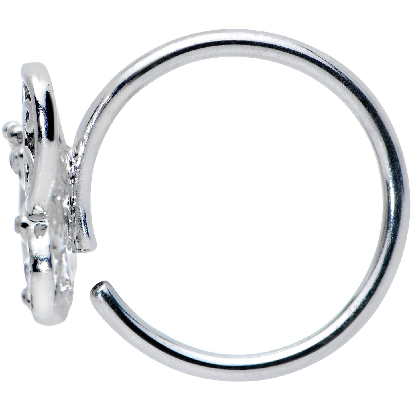 20G 5/16 Clear Gem Lacy Butterfly Nose Hoop