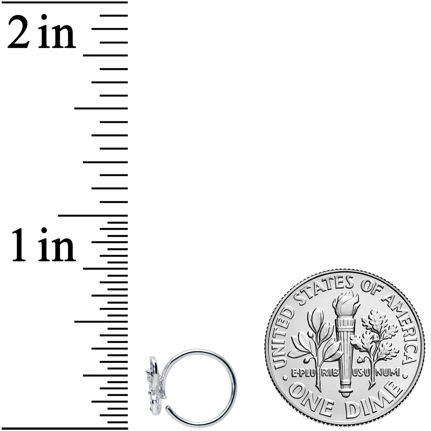 20G 5/16 Clear Gem Lacy Butterfly Nose Hoop