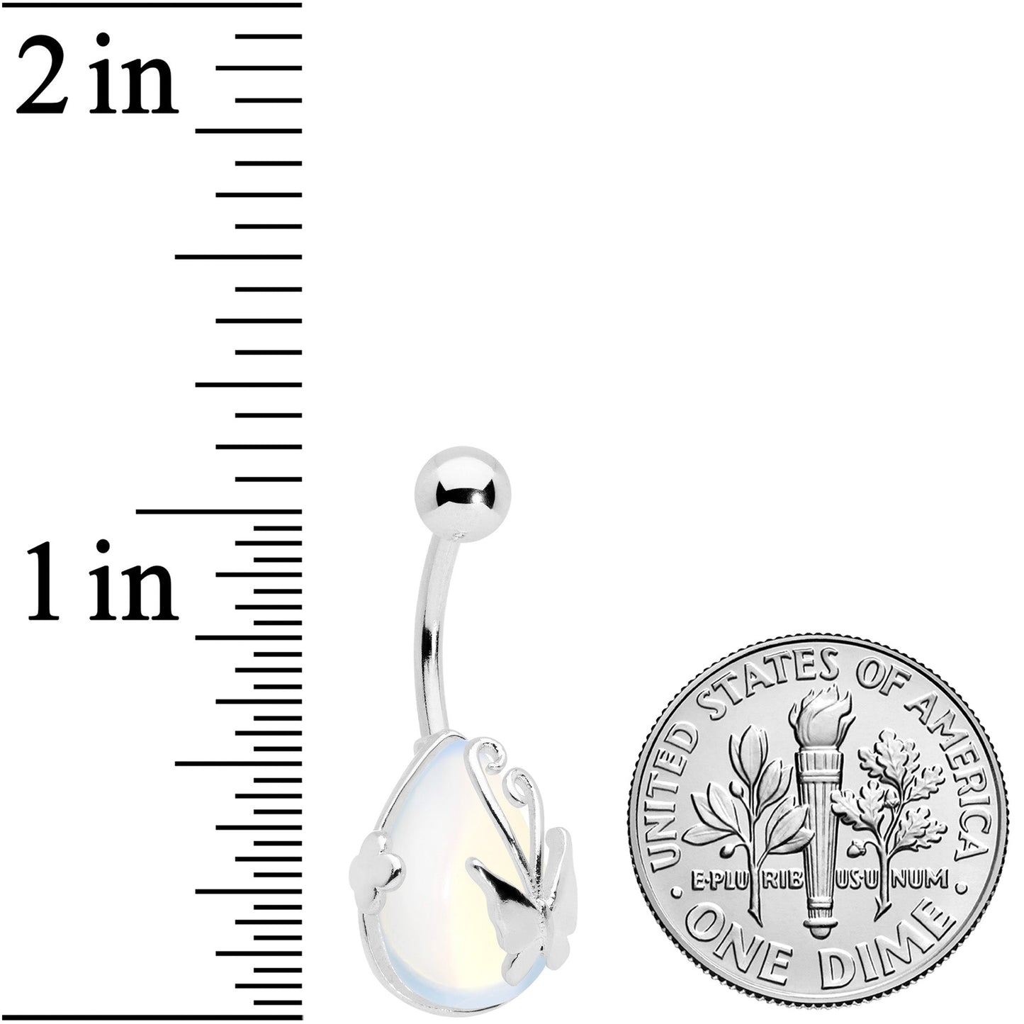 Clear Gem Drop Wrap Butterfly Belly Ring