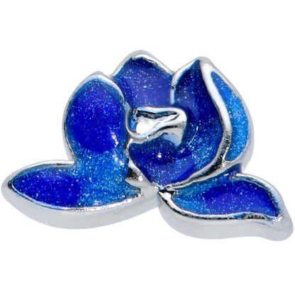 16G 5/16 Lovely Blue Lotus Flower Labret Monroe Tragus
