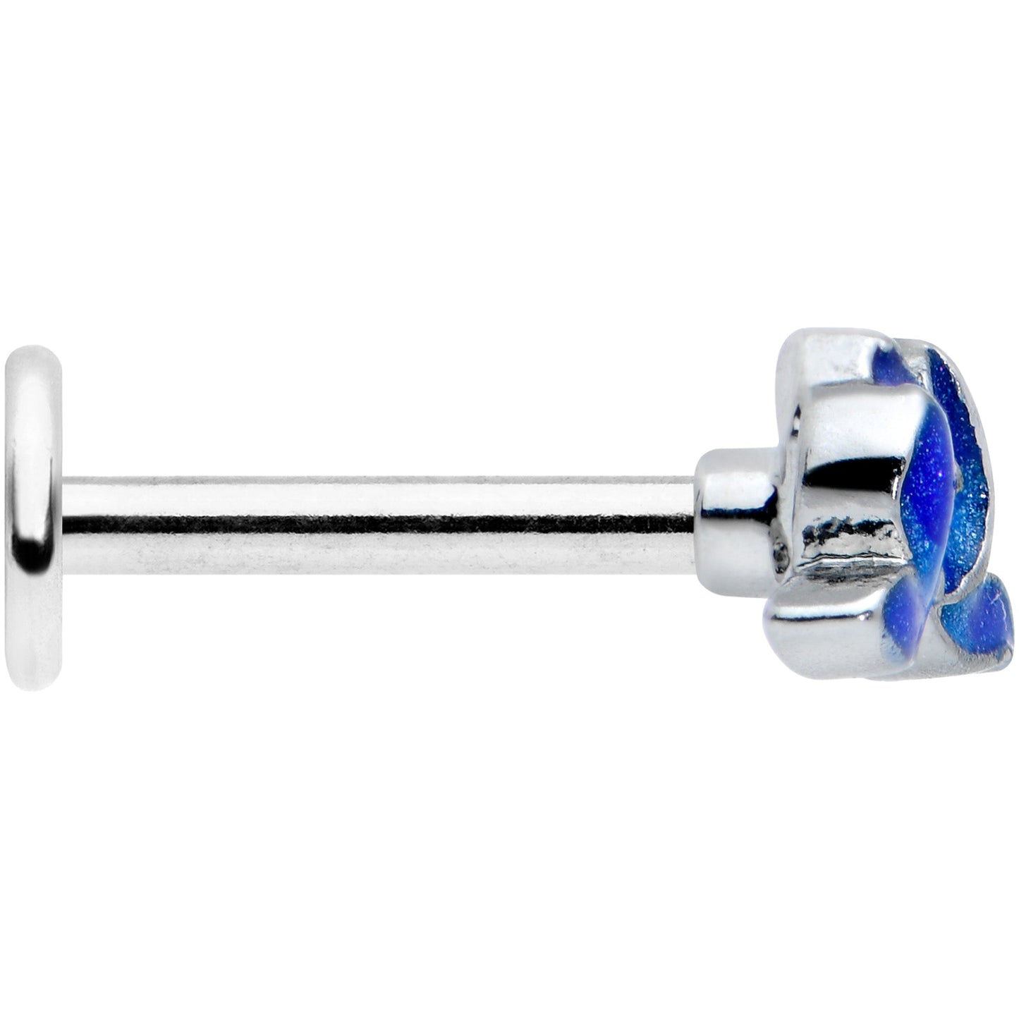 16G 5/16 Lovely Blue Lotus Flower Labret Monroe Tragus