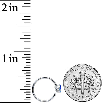 18G 3/8 Lovely Blue Lotus Flower Nose Hoop