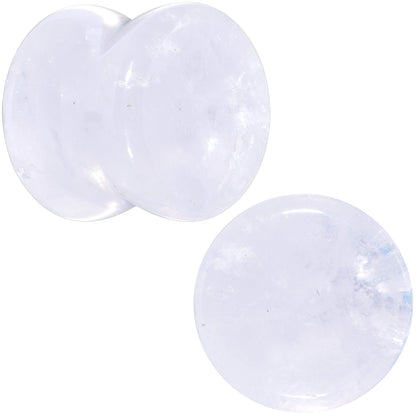 White Cloudy Quartz Double Flare Plug Set