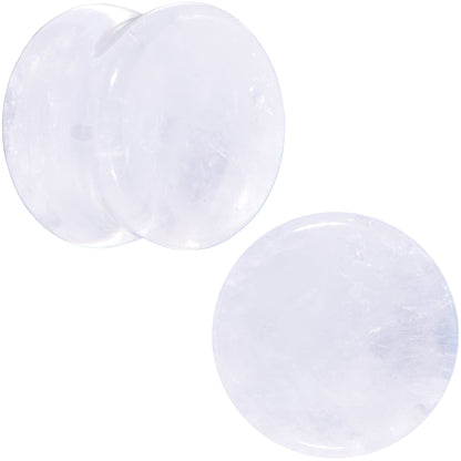 White Cloudy Quartz Double Flare Plug Set