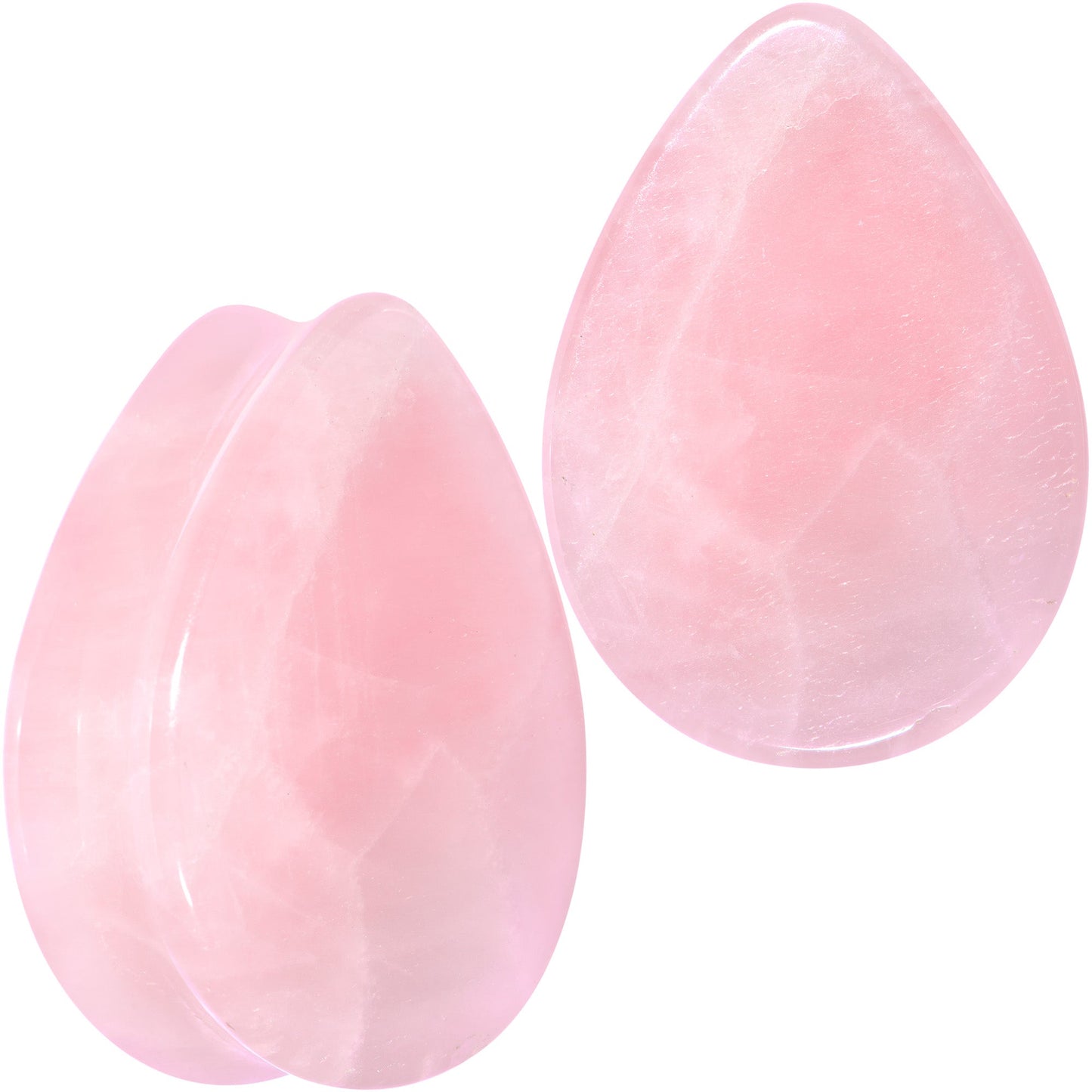 Pink Rose Quartz Drop Saddle Plug Set