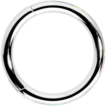 16G 5/16 White Synthetic Opal Forward Facing Hinged Segment Ring