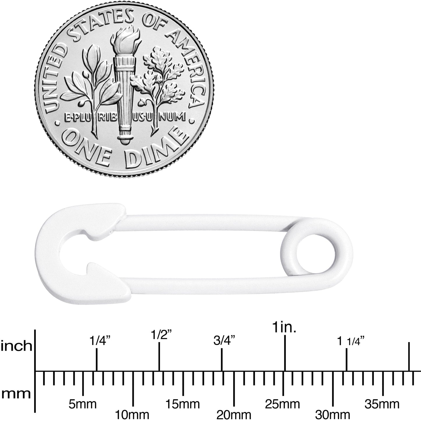 14G 3/4 White Matte Punk Rock Safety Pin Barbell Nipple Ring Set