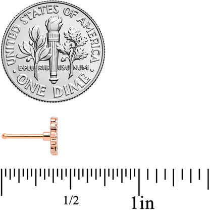 20G 1/4 Clear CZ Gem Rose Gold Tone Geometric Web Nose Bone