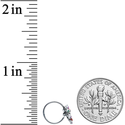 20G 5/16 Red Purple Flower in Flower Nose Hoop