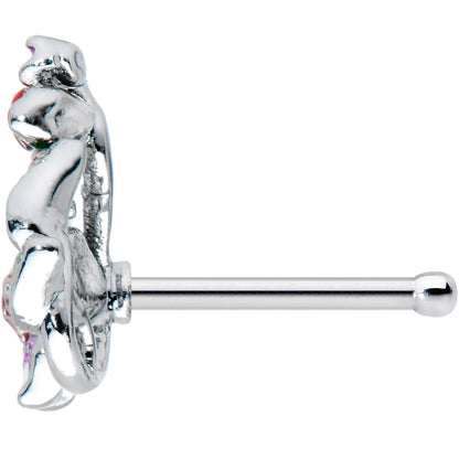 20G 1/4 Red Purple Flower in Flower Nose Bone