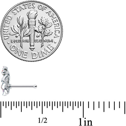 20G 1/4 Red Purple Flower in Flower Nose Bone