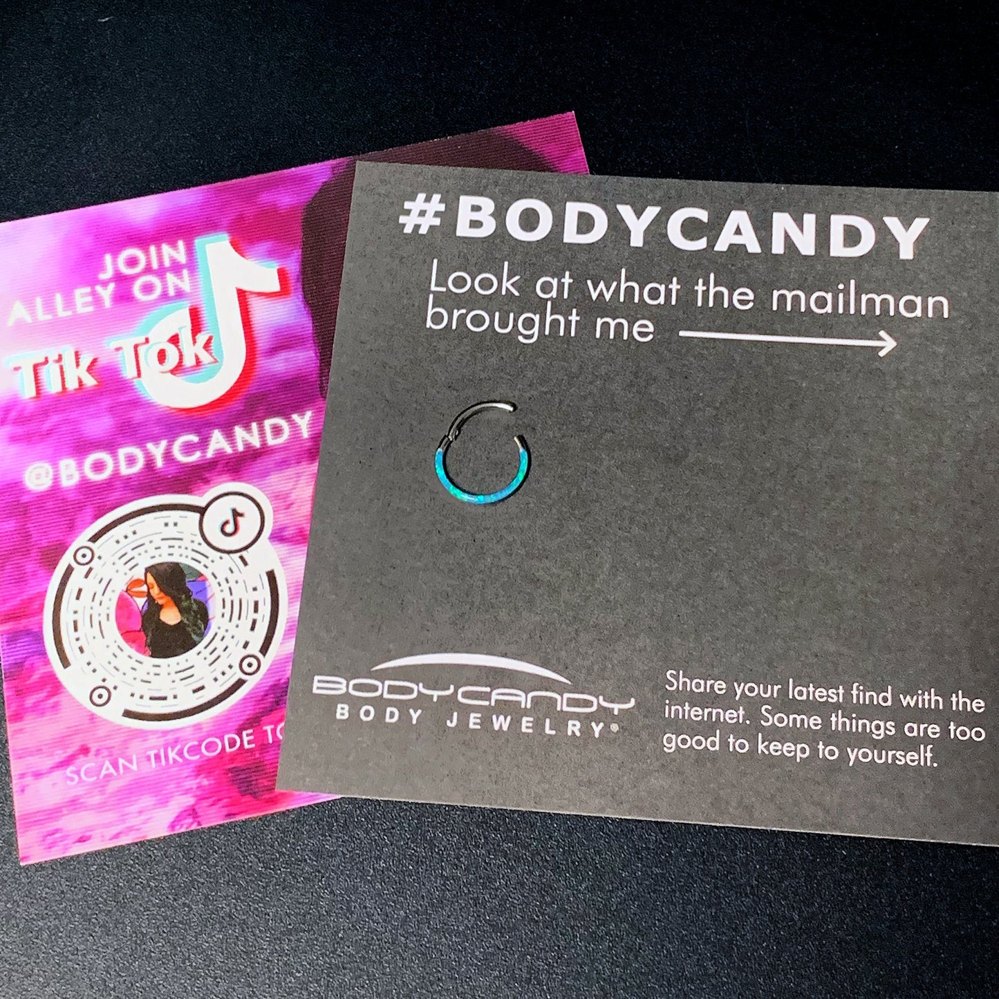 16G 3/8 Aqua Synthetic Opal Bottom Curve Hinged Segment Ring