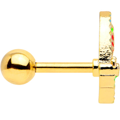 16G 1/4 Gold Tone Mosaic Butterfly Cartilage Tragus Earring