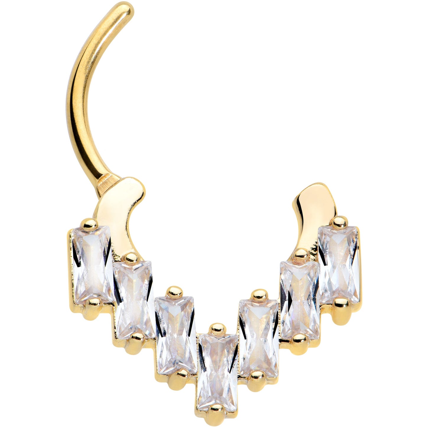 16G 5/16 Clear CZ Gem Gold Tone Chandelier Cartilage Clicker