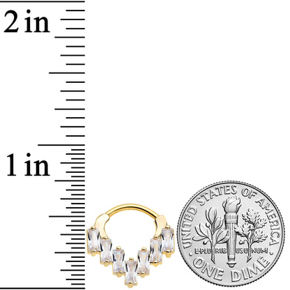 16G 5/16 Clear CZ Gem Gold Tone Chandelier Cartilage Clicker