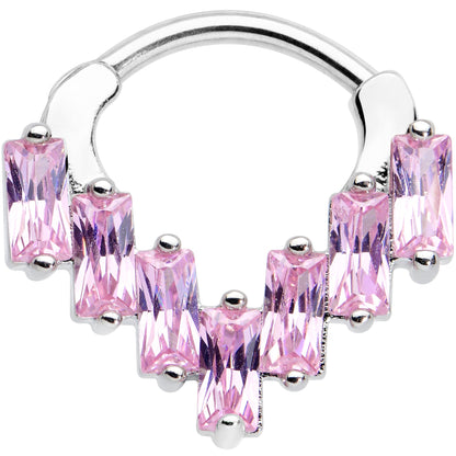 16G 5/16 Pink CZ Gem Chandelier Cartilage Clicker