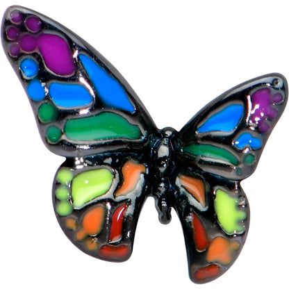 20G 1/4 Pride Rainbow Butterfly Nose Bone