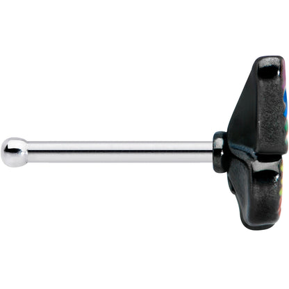 20G 1/4 Pride Rainbow Butterfly Nose Bone